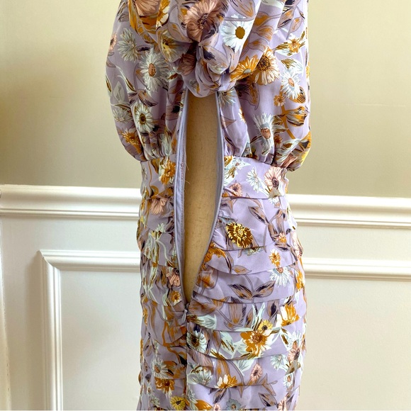 Aster One Sleeve Tulip Top Skirt Floral Mini Dress Size Small - Picture 8 of 13